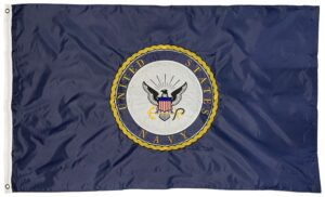 Navy Emblem Double Sided 3x5 Flag Embroidered Nylon