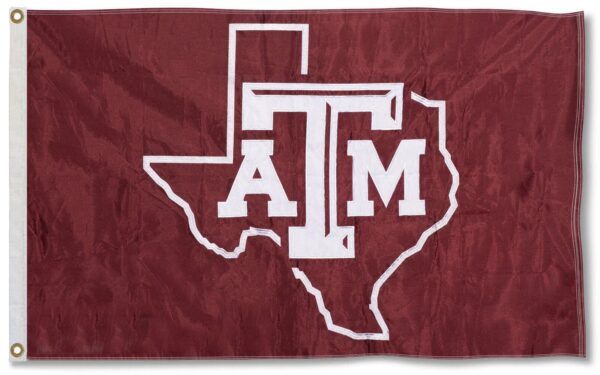 Texas A&M State Shape Logo 3x5 Applique Flag