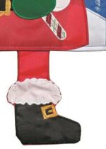 Crazy Legs Santa Double Applique Garden Flag Detail 1