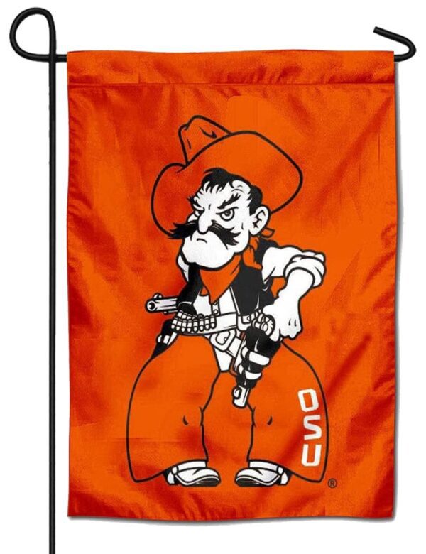 Oklahoma State Pistol Pete Double Sided Garden Flag