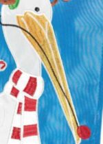 Red Nosed Christmas Pelican Double Applique Garden Flag Detail 1