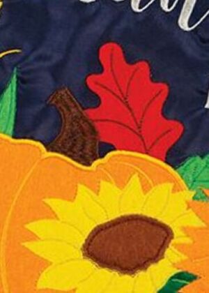 Something to be Thankful for Double Applique Garden Flag Detail 1