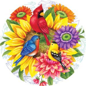Birds and Flowers Accent Magnet
