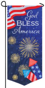 Burlap God Bless America Applique Garden Banner
