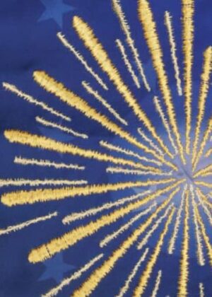 Burlap God Bless America Applique Garden Banner Detail 1