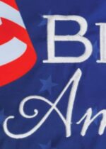 Burlap God Bless America Applique Garden Banner Detail 2