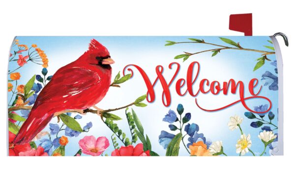 Cardinal Wildflowers Mailbox Cover