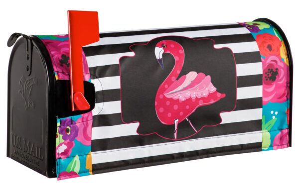 Flamingo Stripes Nylon Mailbox Cover