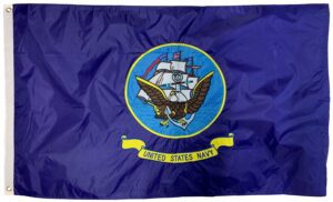 Navy Double Sided Flag 3x5 Sewn Nylon