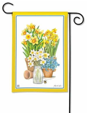 Potted Daffodils Garden Flag
