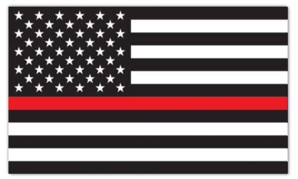 Firefighter Thin Red Line Black and White American Flag Accent Magnet