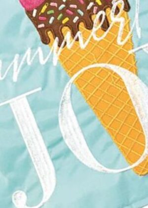 Ice Cream Summertime Double Applique Garden Flag Detail 2
