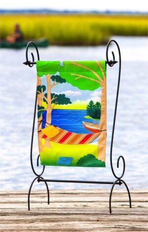 Linen Relax at the Lake Decorative Garden Flag Live