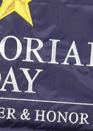 Memorial Day Double Applique House Flag Detail 2