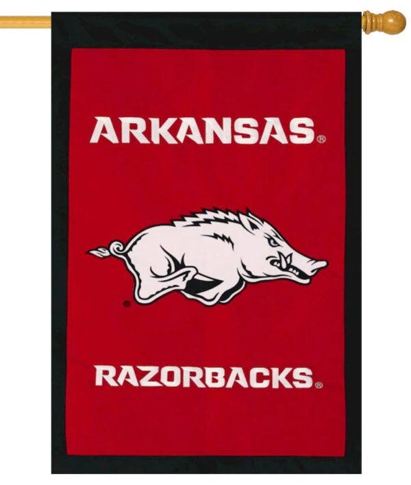 Arkansas Razorbacks Applique House Flag