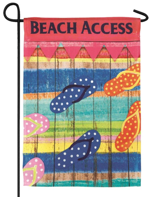 Beach Access Flip Flops Garden Flag