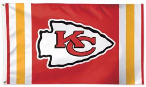 Kansas City Chiefs Vertical Stripes Deluxe 3x5 Flag