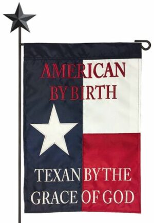 Texan by the Grace of God Double Applique Garden Flag