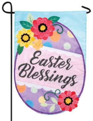 Easter Egg Blessings Double Applique Garden Flag