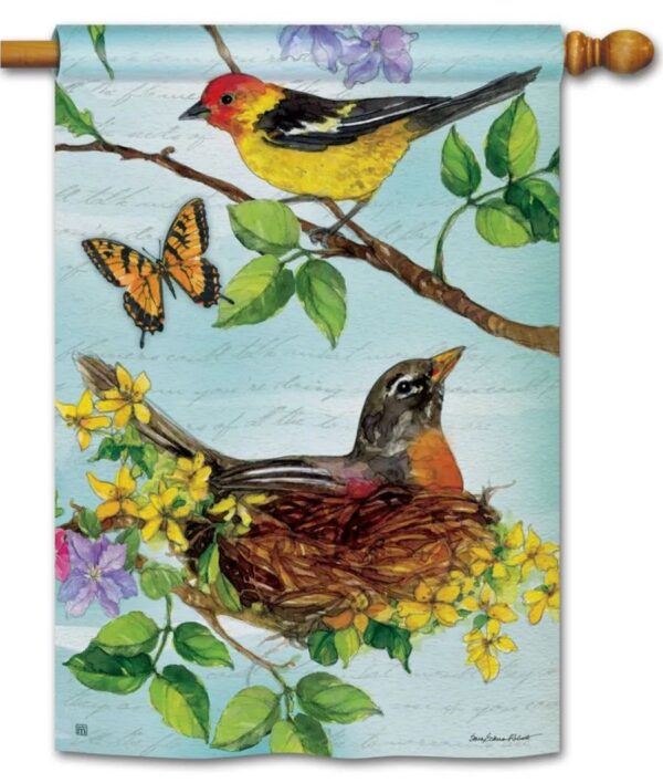 Western Tanager and Robin House Flag - I AmEricas Flags