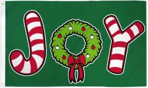 Joy Candy Canes and Wreath 3x5 Flag