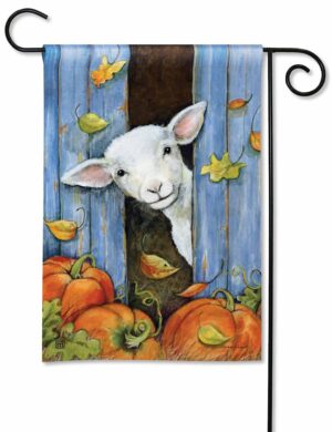Lamb with Pumpkins Garden Flag