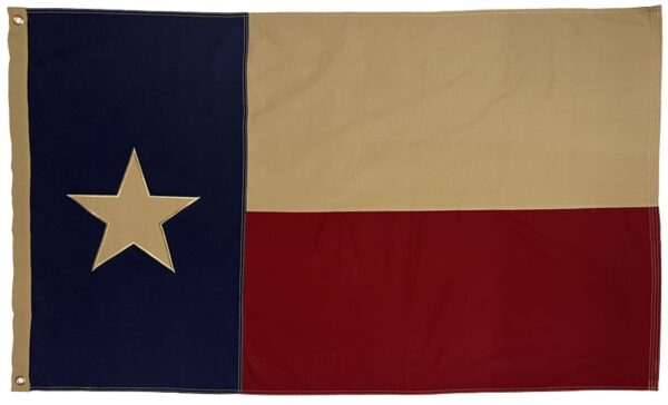 Vintage Tea Stained Texas Flags Sewn Cotton