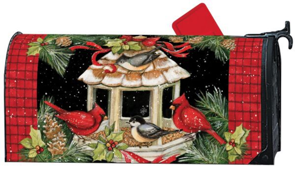 Christmas Bird Feeder Mailbox Cover