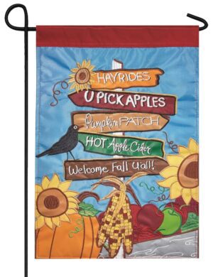 Fall Signs Double Applique Garden Flag