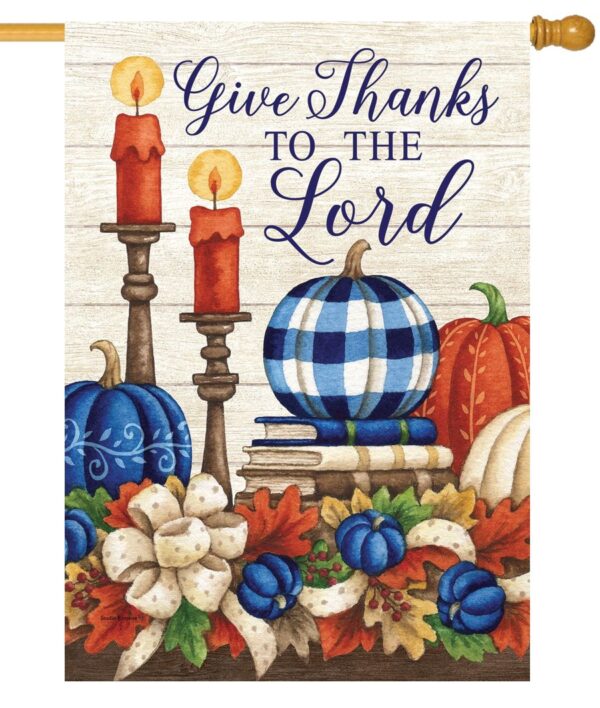 Give Thanks Candles House Flag