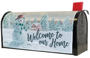 Happy Snowman Nylon Mailbox Cover
