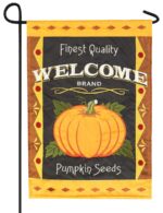 Welcome Pumpkin Double Applique Garden Flag