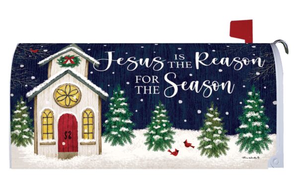 Christmas Church Mailbox Cover