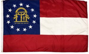 Georgia State 3x5 Nylon Flag - Made in the USA