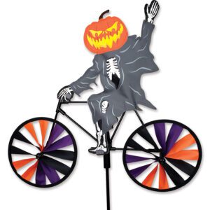 Pumpkin Head Bicycle Wind Spinner