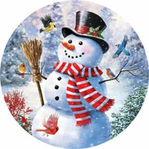 Snowman and Birds Accent Magnet