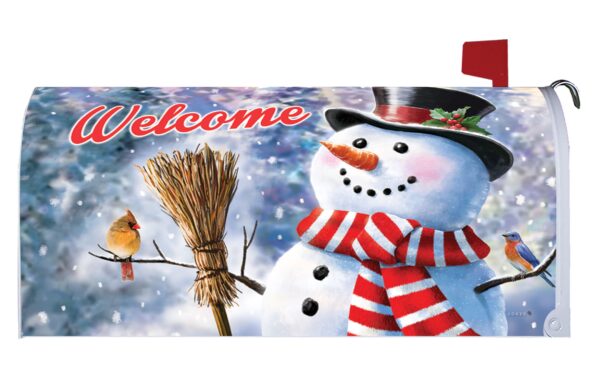 Snowman and Birds Mailbox Cover