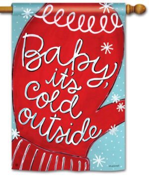 Baby It's Cold Outside Mitten House Flag
