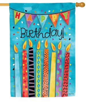 Birthday Celebration 2 Sided Suede Reflections House Flag Side 1
