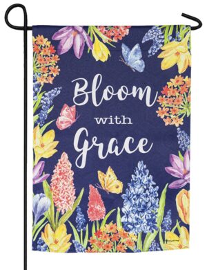 Bloom with Grace Suede Reflections Garden Flag