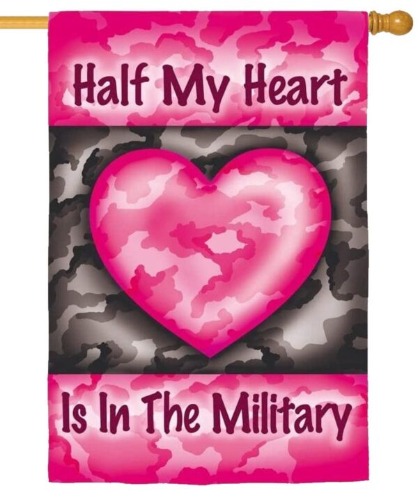 Half My Heart is in the Military House Flag
