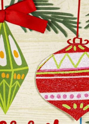 Linen Christmas Ornaments Decorative Garden Flag Detail 2