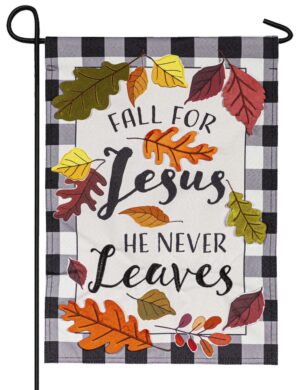 Linen Fall for Jesus Decorative Garden Flag