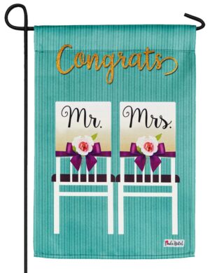 Mr. and Mrs. Chairs Glitter Suede Garden Flag