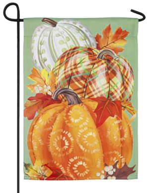 Painted Fall Pumpkins Suede Reflections Garden Flag