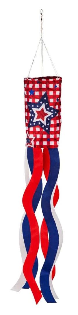 Patriotic Stars and Checks Sublimated Windsock