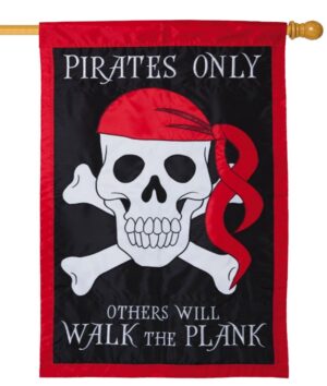 Pirates Only Applique House Flag