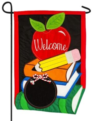 School Welcome Applique Garden Flag