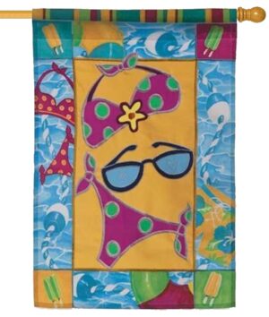 Summer Fun at the Pool Artistic Blends House Flag