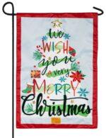 We Wish You a Merry Christmas Applique Garden Flag